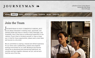 JourneymanRestaurant.com Join the Team page