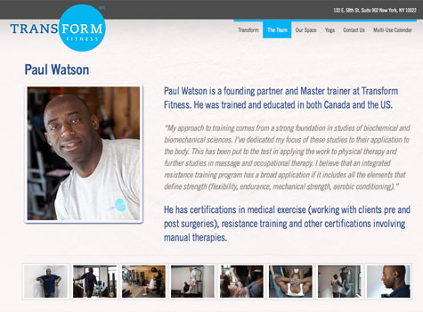 Transform Fitness - Staff Page