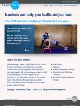 Transform Fitness - Home page